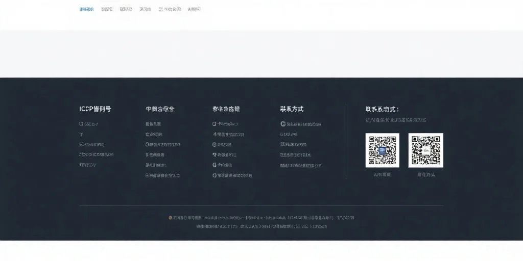 网站底部展示清晰的ICP备案号和多种联系方式，页面整洁有序，突出正规与安全氛围