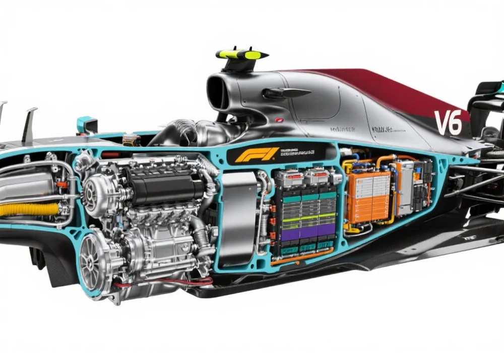 F1混合动力单元的内部结构图